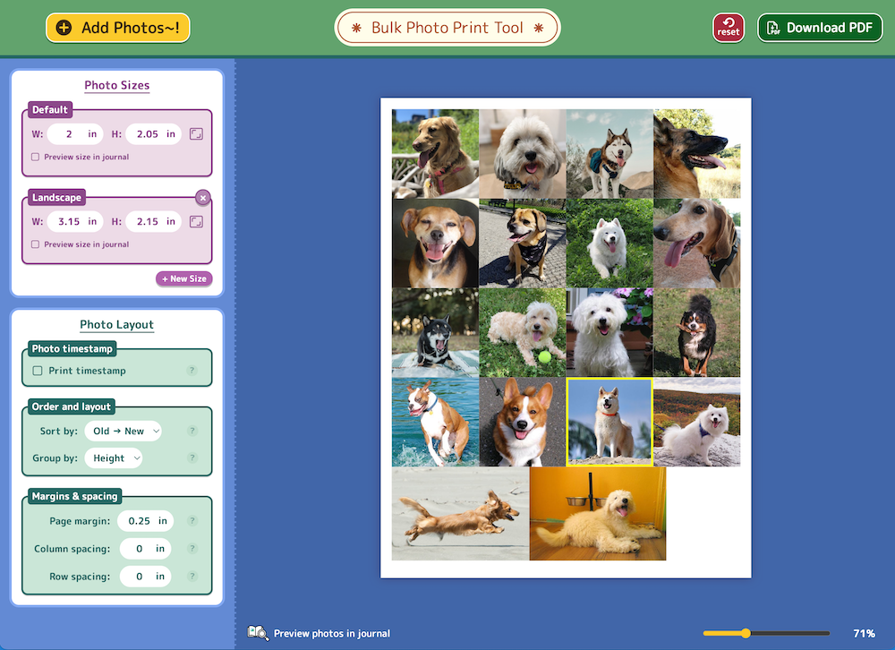 screenshot of tool